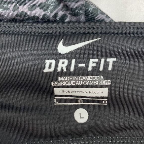 Nike Dri-Fit Gray Leopard Athletic Crop Running Leggings Womens Size Large L 729 - Picture 8 of 11